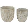 Decoris Vaso in gres porcellanato, diametro 13 cm, altezza 13 cm, bianco/colore/i, taglia unica
