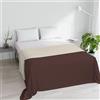 Italian Bed Linen Trapuntino estivo SUMMER in microfibra, Marrone/Panna, Matrimoniale 250x250cm