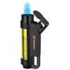 Firebird Illume Accendino antivento a getto - Ideale per Sigari - Ricaricabile a gas butano (non incluso) - Grande rotella regolazione fiamma - Capiente serbatoio del GAS con Finestra di controllo.