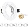 URing Faretto Incasso Cartongesso GU10 Alluminio Bianco, Cornice Faretti led da incasso per cartongesso Rotondo Portafaretto incl. Portalampada GU10 per lampade LED e Alogeno, Foro ø65mm, Set da 6