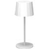 Wilmà Small Lampada da Tavolo Led Ricaricabile Impermeabile Autonomia 23h | Lampada da Comodino Alluminio IP54, Lampada Dimmerabile Senza Fili con Touch Control Altezza Regolabile 29cm Antiribaltamento