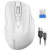 TECKNET Mouse Wireless Ricaricabile, Silenzioso Mouse Senza Fili, Riduzione Rumore Fino a 90%, 4800 DPI, 6 Pulsanti, 2.4G USB, Compatibile con PC Portatile, Mac, Laptop
