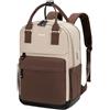 LOVEVOOK Zaino Porta PC Donna, 15.6 Pollici Zaino da Viaggio Scuola Università Grande, Impermeabile Zaino Lavoro Ufficio Antifurto Elegante, Computer Laptop Travel Backpack Waterproof Marrone