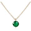 namana Collana raffinata con ciondolo verde smeraldo per donna e ragazze, collana donna oro con pietra verde rotonda, semplice collana fine verde smeraldo in argento sterling 925 placcato oro giallo