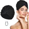 ZYNERY Cuffia da bagno, berretto da piscina da donna, berretto da nuoto, piscina, turbante, fascia da nuoto in tessuto elastico, cuffia da bagno per donna, capelli lunghi adulti (nero)