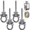 Benelabel 4 pezzi Vite di Fissaggio 12.7cm Appendino per Amaca, Kit di Montaggio Girevole in Acciaio Inox Se per Interni All'Aperto Parco Giochi Sedia Yoga Corda Sacco da Boxe Sacco di Sabbia, 1500lbs