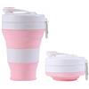 Adallor Bicchiere pieghevole in silicone per Coffee to Go con cannuccia | 600ml tazza da viaggio comprimibile per campeggio, palestra, ufficio & scuola | Compatto e portatile‌‌