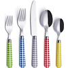 ANNOVA Silverware Set 20 Pieces Stainless Steel Cutlery Color Handle Flatware (20 Pieces, Mix)