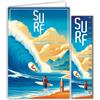 Afie 69-1017 - Biglietto di auguri con busta, 12 x 17,5 cm, per sport surfista, surfista, wave, teahupo'o tahiti, collezione passione sport, prodotto in Francia
