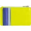 DUDU Porta Carte di Credito Uomo Donna in Pelle, Portafoglio Sottile Piccolo, 4 Porta Tessere Portacarte, con Chiusura a Cerniera Lime
