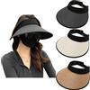 Bootoow Cappello Visiera Sole Donna,3pcs Cappello Donna Estivo,Pieghevole Protezione UV Cappello,Estivo Cappello Spiaggia Paglia Tesa Larga Traspirante Cappello da Sole Vuoto,Cappello Donna (Beige+Nero+Kaki)