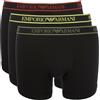 Emporio Armani Core Logoband 3-Pack Boxer Shorts, Nero/Nero/Nero, M Men's