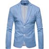 Generic Giacca da uomo, slim fit, elegante, casual, estiva, leggera, da uomo, vestibilità normale, per primavera, autunno, per lavoro, matrimonio, feste, Azzurro, XXXXL