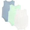 amropi Pacco da 3 Body Bambino Senza Maniche Pagliaccetto Pigiami Estate Neonato Tutina Set Stile 1,18-24 Mesi