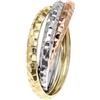 forme di Lucchetta - Anello Tre Ori Intrecciati Oro Bianco Rosa Giallo 14 carati con Effetto Diamantato | misure da 10 a 22, 14k, 20, Anelli d'Oro per Donna - Gioiello Made in Italy