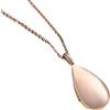 Epinki Collana Ciondolo Ceneri, Goccia Oro Rosa Ciondolo Urna in Acciaio Inox per Donna Catena 50 CM