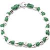 Spadarella Gioielli Spadarella spadino bracciale con pepite in argento 925 di diametro 6 mm e cotone nautico verde smeraldo.Fatto a mano.Unisex.Lunghezza 19 cm.
