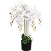 Leaf - Orchidea Artificiale, 85 cm, Colore: Bianco