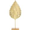 DRW Decorazione da tavolo in metallo con foglia in oro 8x15x38 cm