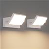 Klighten 2 Pezzi 24W Applique Esterno/Interno con Sensore di Movimento, LED Lampade da Parete Orientabile IP65 Luci da Parete Alluminio per Giardini Ingresso Terrazza, Bianco, Bianco Caldo 3000K