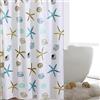 Vllcsla Peva Tenda da Doccia Impermeabile Lavabili, 200x200 cm, 200/220/240 cm Altezza, Tenda Vasca da Bagno Blu Angolare, Antimuffa Tende Doccia, con Occhielli e Ganci, Stella Marina