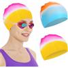 Cleminsta 2 Pezzi Cuffia Piscina per Adulti - Cuffia Piscina Donna e Uomo 100% Silicone - Cuffia Nuoto di Qualità Superiore, Elastica e Comoda Cuffia da Nuoto Unisex Adulti Bambini Capelli Lunghi