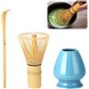 Wenrescry Set Accessori Cerimonia Tè Matcha - Fouet Bambù, Cucchiaio Tradizionale, Portafrusta - L'Insieme Perfetto per Preparare Tè Matcha