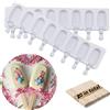 Jingyukj Stampi per Gelato Silicone 2 Pezzi 8 Cavità,Stampini per Ghiaccioli +20 Stecchi Gelato Legno Formine Ghiaccioli RiutilizzabiliIdeale Preparazione di Ghiaccioli,Sorbetti,Gelati,Silicone,stampo gelato