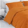 Corredocasa Copripiumino in Puro Cotone 100% Morbidissimo Tinta Unita con Federa/e Chiusura a Sacco Fodera Piumone 4 Stagioni compreso di fodera Cuscino Letto Anallergico (Arancione, Matrimoniale)