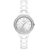 Emporio Armani Orologio da donna a tre sfere color argento e in ceramica bianca, AR70013