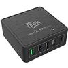 ITEK Caricabatteria da tavolo da 60W, 13.2A(2x3A, 3x2.4A) con 5 porte: 1xUSB-C PD, 3xUSB Smart, 1xQC3.0, Smart IC