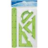 Westcott E-10302 00 Set di righelli flessibili, 4 pezzi, plastica, assortimento di 3 colori