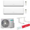 Hisense Climatizzatore Hisense Hi-Comfort Wi-fi Dualsplit inverter 12000+12000 btu gas R32 (U.E. 3AMW72U4RJC)+STAFFA FISCHER 465 OMAGGIO