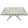 Generico TAVOLO SWING FERRO BATTUTO PIANO IN MOSAICO SIMIL PIETRA 160X90XH75 CM (39647)