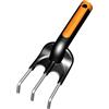 Fiskars Sarchiello con 3 denti, Lunghezza: 25 cm, Denti in acciaio inossidabile, Nero/Arancione, Premium, 1000728