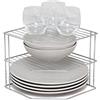 simplywire - Portapiatti a 3 Ripiani - Organizer per Armadietti da Cucina - Acciaio Cromato