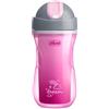 Chicco Sport Cup Bicchiere Antigoccia in Silicone per Bambini 14+ Mesi, 266 ml, Tazza Biberon Termica per Imparare a Bere, con Cannuccia Flessibile Resistente ai Morsi, Senza BPA - Rosa