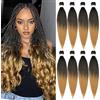 ACUTEBAO Pre-stretched Braiding Hair Professional Easy Crochet Braid Hair 26 Inch 8 Packs Hot Water Setting Soft Synthetic Braiding Hair Extension for Twist Senegalese Crochet Hair (26 inch, 4/27)