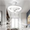 LXTEDJ RGB Bianco Ventilatore Da Soffitto——Rotondo Piccola 3 Velocita Silenzioso Luce Ventilatore Da Soffitto Zoccolo Filettato E27 Cameretta Salotto Corridoio 26cm
