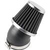 Evermotor 45mm 46mm 47mm Universale 45° Collettore in Gomma Doppio Strato Acciaio Sport Filtro Aria per Moto Scooter ATV Ciclomotore Nero