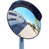 SNS SAFETY LTD Specchio convesso da traffico in policarbonato, di colore nero, diametro 60 cm, per la sicurezza in strada e per i negozi, con staffa di fissaggio regolabile per palo da 60 mm.