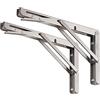 YUMORE Staffe pieghevoli per mensole, 30,5 cm, carico massimo: 150 kg, in acciaio inox, resistenti, pieghevoli, per banco da lavoro, salvaspazio, confezione da 2