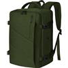 Leyrica Zaino da Viaggio 40x20x25 cm per Ryanair/Wizzair - Bagaglio a Mano Unisex, Zaino per Laptop 15, Borsa da Cabina Impermeabile, Daypack Casual, Zainetto da Lavoro (Verde)
