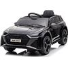 Tecnobike Shop Auto Macchina Elettrica per Bambini 12V Audi RS6 S-Line Porte Apribili Radiocomando Mp3 Usb (Nero)