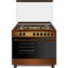 Lar.el Cucina da 90x60 MARRONE Lar.El forno ELETTRICO con vano porta bombola 5 fuochi acc. elettrica