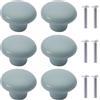 NAKUPENDA 6Pcs Manopole per Mobili Pomelli per Cassetti in Ceramica a Forma di Rotonde Pomello in Ceramica per Cassetto Cameretta Maniglie Delle Porte Armadi (Verde Chiaro)