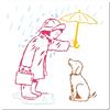 GORGECRAFT 30x30 cm Rainy Day Stencil Grande Modello Banksy Donna e Cane Sotto L'Ombrello Modello Riutilizzabile Disegno Artigianato Stencil per Dipingere su Legno Parete Mobili Tela Tessuti Decorazio