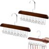 iTYOOS 2 Pezzi Gancio Multifunzionale per Cintura in Legno, Organizer Armadio con 8 Ganci, Portacinture Portacravatte, Porta Cinture Ideale per Cravatte e Accessori