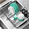 Urackify Scolapiatti da Appoggio, Scolapiatti da Lavello, Scolapiatti Estensibile Sopra il Lavello,Scola Piatti Lavandino con Porta Utensili,Scolapiatti Regolabile da Cucina per Verdura Frutta Piatti