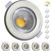 Wondlumi 6x Faretti LED da Incasso per Cartongesso Dimmerabili,10W Equivalenti a 100W 850LM,Foro 65-85mm Luce Fredda 5000K per Cucina,Interno,Faretti Led Soffitto COB 220V